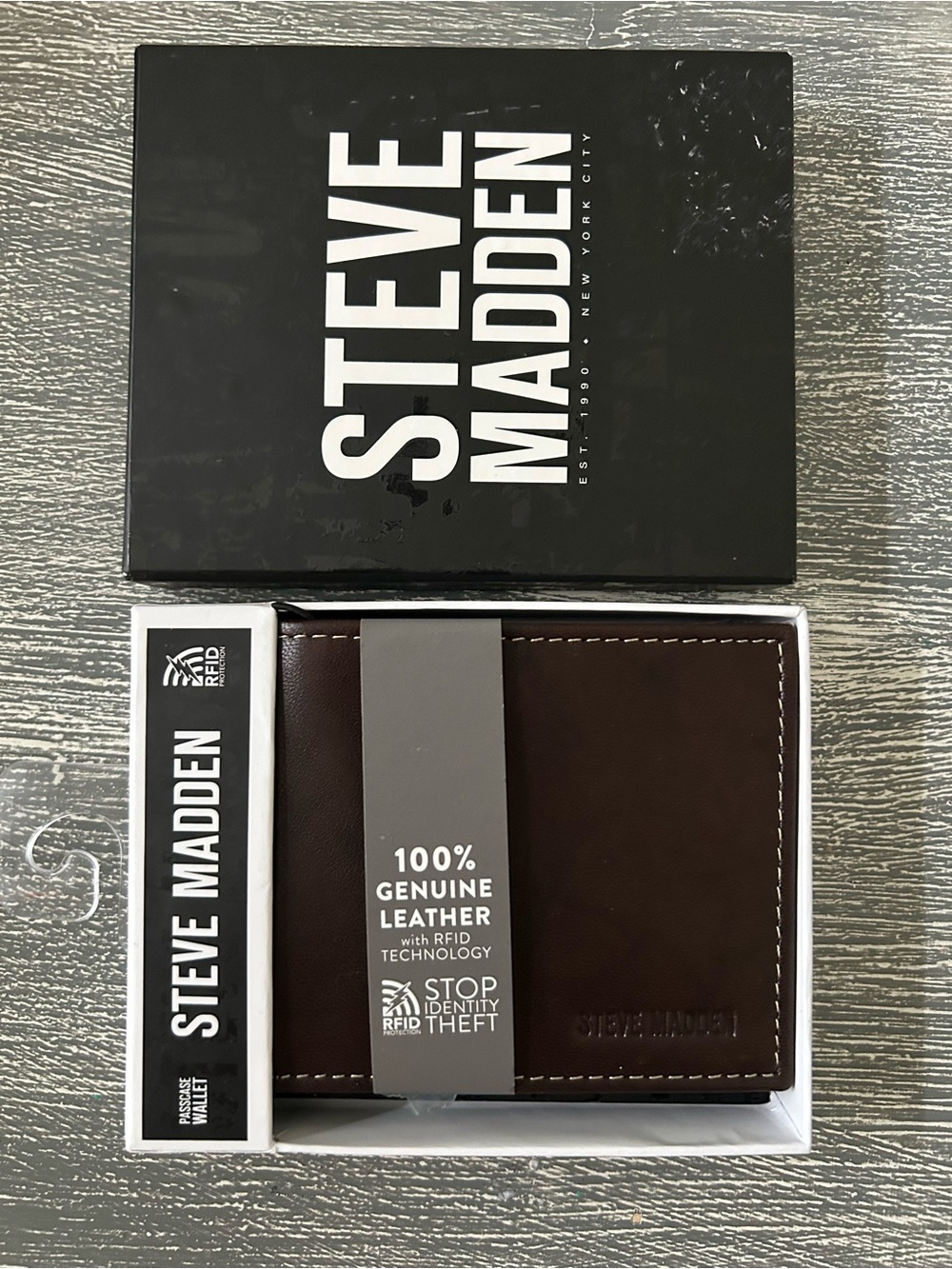 Steve Madden Brown Leather RFID Wallet